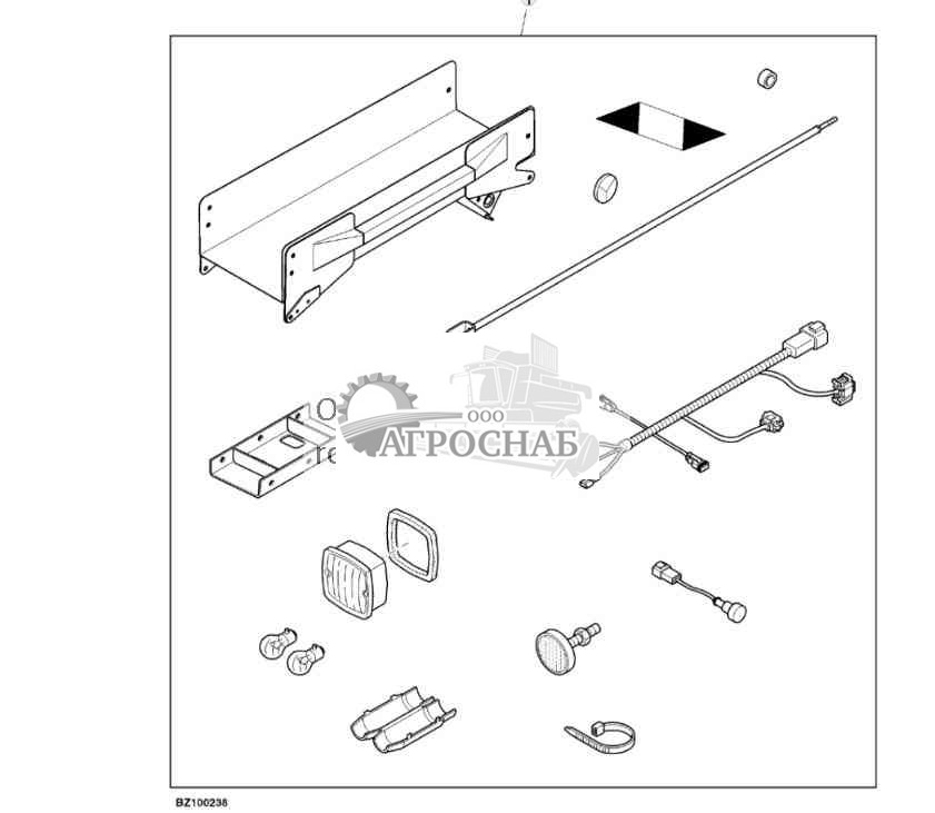 Навесное оборудование, удлинитель, высокий клиренс, 8 рядов 